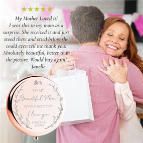 img 2 attached to Rose Gold Compact Mirror - Perfect Birthday Gift for Mom | Sentimental Gifts from Daughter/Son | Best Presents for Mom