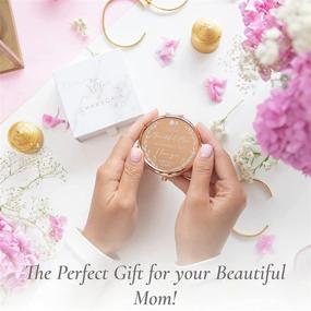 img 1 attached to Rose Gold Compact Mirror - Perfect Birthday Gift for Mom | Sentimental Gifts from Daughter/Son | Best Presents for Mom
