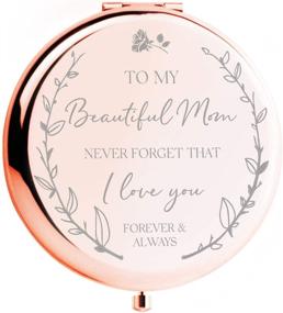 img 4 attached to Rose Gold Compact Mirror - Perfect Birthday Gift for Mom | Sentimental Gifts from Daughter/Son | Best Presents for Mom
