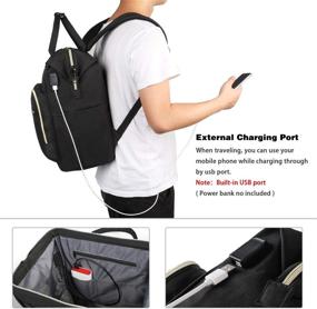 img 2 attached to 🎒 Stylish and Secure 15 Laptop Backpack for Women: RFID Anti-Theft Business Travel Backpack with USB Charging Port - Water Resistant Slim College School Computer Bag for Girls Boys Men, Black