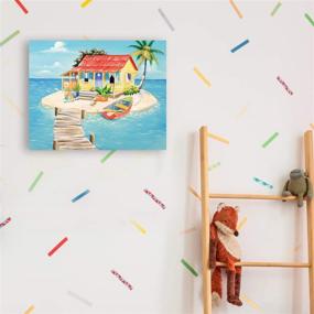 img 2 attached to 🎨 16x20-дюймовый комплект для творчества маслом по номерам - художественная картина на холсте для начинающих, студентов, взрослых - вдохновленная домом на пляже