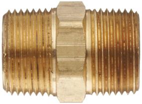 img 1 attached to 🔩 Anderson Metals Brass Pipe Fitting, 1 Inch Male Hex Nipple, 06122-16