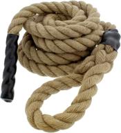 🧗 get out! jute exercise rope: indoor climbing fitness rope for gym workout – 1.5in climbing ropes logo