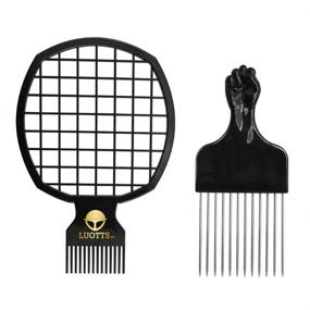 img 4 attached to 🔀 Поверните волосы вверх с помощью гребня для афро-дредов Afro Hair Pick Comb, 2 в 1 спиральных гребней для кудрявых волос