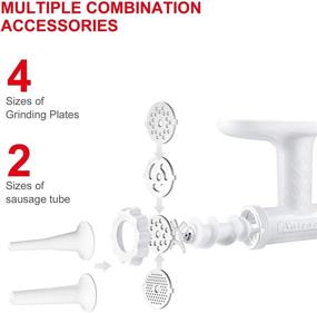 img 3 attached to 🍽️ Antree Meat Grinder Attachment for KitchenAid Mixer: 4 Grind Plates, 2 Blades, Sausage Filler Tubes, and Cleaning Brush