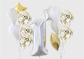 img 2 attached to 🎈 Premium Clear Latex Balloon Pack - Glitter Star Silver Gold Confetti Balloons 12 Inch Thick - Ideal Party Decorations for Graduation, Engagement, Bridal & Baby Shower, Birthday Events