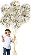 🎈 premium clear latex balloon pack - glitter star silver gold confetti balloons 12 inch thick - ideal party decorations for graduation, engagement, bridal & baby shower, birthday events логотип