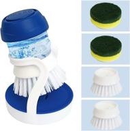 🧽 celox dishwashing brush with soap dispensing & leak-free guarantee – 4 replacement heads and holder included, non-scratch sponge kitchen brush for effective dish wash logo