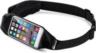 top fit dual bag running belt: comfortable, dual pockets with touch screen, holds iphones + accessories for men and women - ideal for running or hiking logo