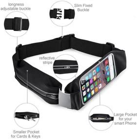 img 3 attached to Top Fit Dual Bag Running Belt: Comfortable, Dual Pockets with Touch Screen, Holds iPhones + Accessories for Men and Women - Ideal for Running or Hiking