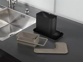 img 3 attached to 🧽 YOFIT Grey Sink Organizer: Kitchen Soap and Sponge Holder