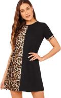 floerns womens short sleeve leopard logo