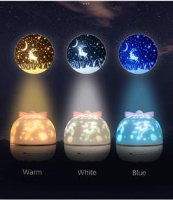 img 1 attached to 🌌 Kids Starry Night Light Projector, Vency Rotating Night Light with 6 Films - Deer, Starry Ocean, Rose Garden, Constellation, Childlike Trojan - USB Charge, Perfect Baby Night Light Gift for Bedroom