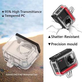 img 2 attached to 📸 Ultimate Dive Case for Insta360 One R 360 Degree Action Camera: Waterproof Housing up to 45M/148FT, with Thumbscrew & Anti-Fog Insert Kits - 12 PCS