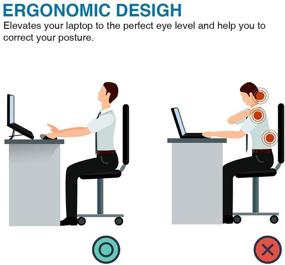 img 1 attached to Подставка для ноутбука, складывающаяся с возможностью поднятия 🔼 от SenseAGE - более высокий угол, анти-скольжение и портативная подставка для ноутбука для офиса или дома - совместима с MacBook Air/MacBook Pro, планшетами и ноутбуками до 15” - серого цвета