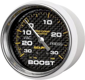 img 2 attached to 🌊 AutoMeter Marine Carbon Fiber Vac/Boost Gauge, 2 5/8", Mechanical, 30Inhg-30Psi (200775-40)