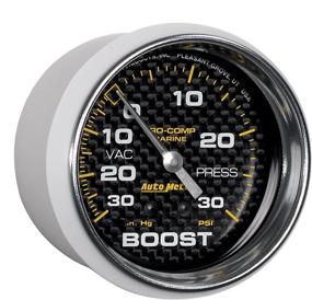 img 3 attached to 🌊 AutoMeter Marine Carbon Fiber Vac/Boost Gauge, 2 5/8", Mechanical, 30Inhg-30Psi (200775-40)