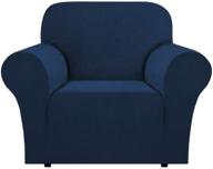 🛋️ stylish navy jacquard sofa slipcover - stretchable 1 piece sofa cover for living room - skid-resistant, form-fitted furniture protecting couch cover - ideal chair cover for home logo