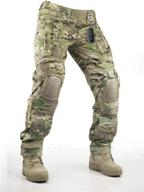 👖 men's military camo combat trousers with knee pads - survival tactical gear for hunting, paintball, airsoft, bdu logo