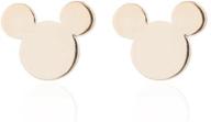 🐭 cute mouse shape stainless steel plain classic stud earrings - ideal for holidays, weddings logo