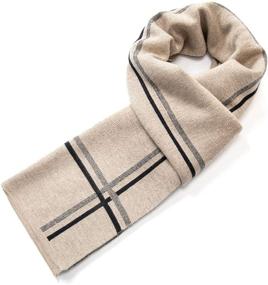 img 4 attached to 🧣 Stay Stylish with the Villand Luxurious Striped Merino Scarf: Essential Men's Accessory