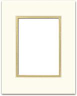 pa framing 16x20 double mat frame for 11x14 photo art - cream core/ivory with matte metallic gold inner mat logo