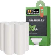 🗑️ high capacity 13-15 gallon tall kitchen trash bags – 1.18mils, unscented, heavy duty – suitable for 55l garbage can – white trash bags for kitchen, garden, backyard, home logo