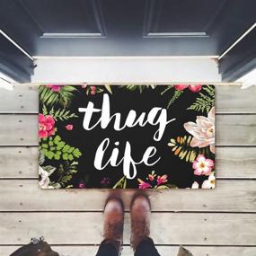 img 3 attached to 🌸 ZBLX Thug Life Flowers Doormat - Non-Slip Indoor Mat for Entrance
