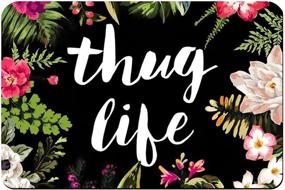 img 4 attached to 🌸 ZBLX Thug Life Flowers Doormat - Non-Slip Indoor Mat for Entrance