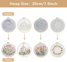 img 1 attached to Embroidery Kits for Beginners: 4 Pack with Hoop, Color 🧵 Threads, Instructions, Scissors – Handmade Needlepoint Kits for Adults & Kids