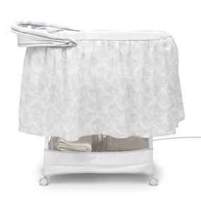 img 1 attached to 👶 Встроенная колыбель-качалка Simmons Kids Classic Hands-Free Auto-Glide Bedside - тихое, плавное движение, портативная детская кроватка для успокаивания младенца, Emerson.