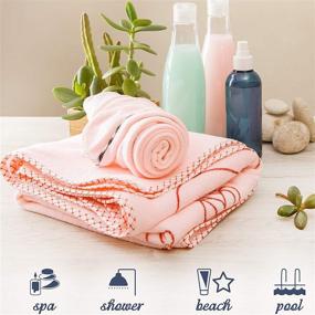 img 2 attached to 🎀 Pink Skirt Set Microfiber Dress Towel - Adjustable Touch Spa Bath Waffle Body Wrap for Women