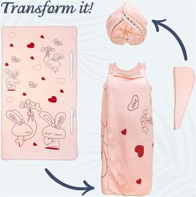 img 3 attached to 🎀 Pink Skirt Set Microfiber Dress Towel - Adjustable Touch Spa Bath Waffle Body Wrap for Women