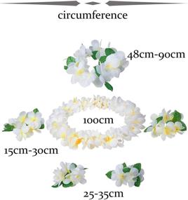 img 3 attached to Удалын Гавайская вечеринка Луау Цветочные леи: комплект из 6-7 огромных ожерелий на шею, браслетов, ободка и браслетов на ноги.
