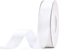 🎀 лента из двустороннего атласа yama - 7/8" 25 ярдов - идеально подходит для элегантной упаковки подарков - белая. логотип