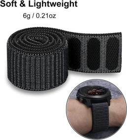 img 2 attached to 🕘 TRUMiRR 22mm Hook & Loop Nylon Watchband Sports Strap for Garmin Fenix 6/6 Pro/5/5 Plus, Instinct, Approach S60 S62, Forerunner 935 945, Quatix 6 5