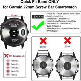 img 3 attached to 🕘 TRUMiRR 22mm Hook & Loop Nylon Watchband Sports Strap for Garmin Fenix 6/6 Pro/5/5 Plus, Instinct, Approach S60 S62, Forerunner 935 945, Quatix 6 5