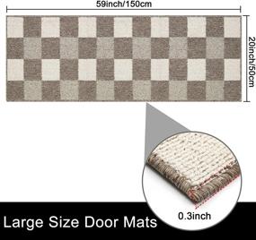 img 2 attached to 🏠 Non-Skid Indoor Outdoor Door Mat Runner - 20"x 59" Checkered Farmhouse Runner Rug for Entryway Kitchen Hallway Laundry Room Entrance Doormat - Washable