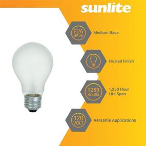 img 2 attached to 💡 Sunlite 01043-SU Incandescent A19 Household Light Bulb, 25W, 130 Lumens, E26 Medium Base, Dimmable, Mercury-Free, 2600K Warm White, Frost, 4 Pack