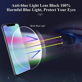 img 2 attached to Stylish Half Rim Metal Frame Reading Glasses for Men with Blue Light Blocking Technology