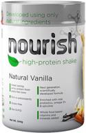 🥤 ls nourish vanilla high-protein shake - premium nutrition packed meal replacement - non-gmo, gluten free, and vegan - enriched with vital probiotics, omega 3, and spirulina for optimum health logo