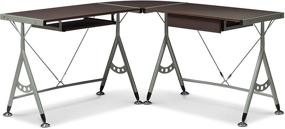 img 4 attached to 🖥️ Baxton Studio AA-2007-X2 Dark Brown Desk, 30x58x58 inches in Wenge Finish