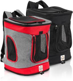 img 4 attached to 🐾 Lightweight and Ergonomic Pet Carrier Backpack - Heavy Duty Dog Carrier with Comfortable Straps - Versatile Small Animal Carrying Backpack with Breathable Mesh Openings - Easy to Maintain Dog Carry Bag for Pet Owners