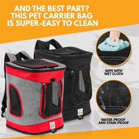 img 3 attached to 🐾 Lightweight and Ergonomic Pet Carrier Backpack - Heavy Duty Dog Carrier with Comfortable Straps - Versatile Small Animal Carrying Backpack with Breathable Mesh Openings - Easy to Maintain Dog Carry Bag for Pet Owners