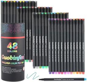 img 4 attached to 🖍️ 48-Color Journal Planner Colorful Fineliner Pens - GUOBINFEN, 0.4mm Fine Point Set for Kids, Adults - Sketching, Writing, Coloring, Note-Taking, Calendars, Art Projects, Supplies, Scrapbooking