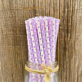 img 2 attached to Lavender Lilac White Paper Straws