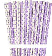 lavender lilac white paper straws logo