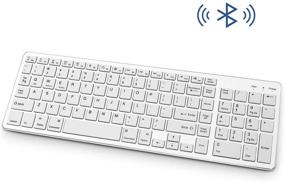 img 1 attached to Ultra Compact Silver Bluetooth Keyboard and Mouse Combo for iPad/iPhone (iPadOS 13/iOS 13 and Above) - Rechargeable & Slim