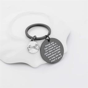 img 1 attached to 🔑 FUSTMW Friends Keychain – Thank You Gift, Friendship Jewelry for Lucky Friends, Going Away Gifts