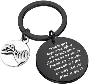 img 4 attached to 🔑 FUSTMW Friends Keychain – Thank You Gift, Friendship Jewelry for Lucky Friends, Going Away Gifts